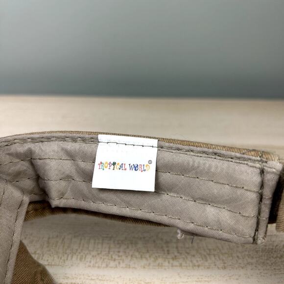 Vintage 90's Aruba Visor Brown Tan Unisex Caribbean Beach Retro VTG Summer Hat - Picture 9 of 10